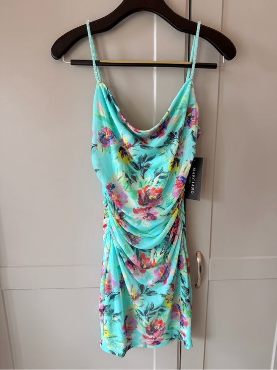 Marciano Dresses & Skirts - NWT Guess By Marciano Paloma Mesh Aqua Floral Dress Size Small